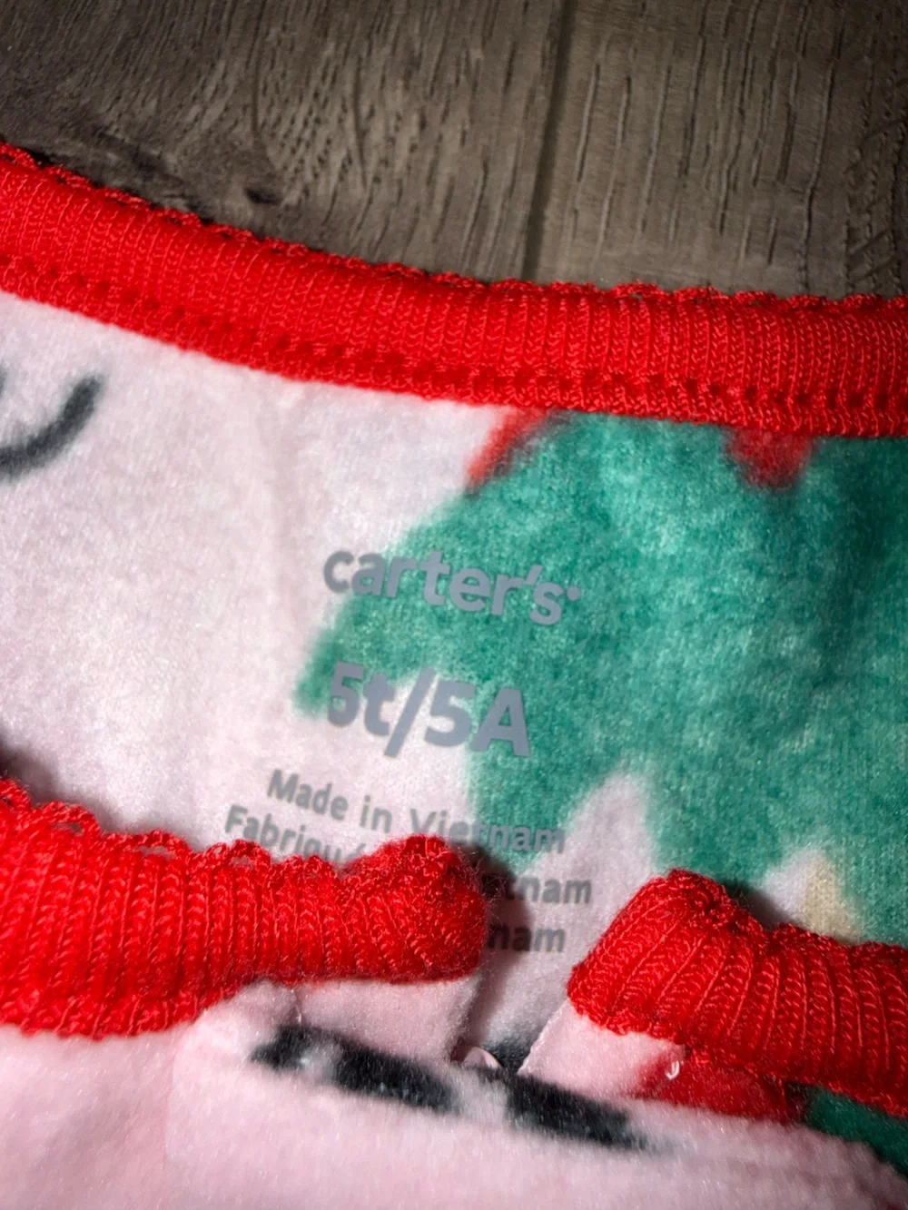 Carter's Pink Santa & Tree Fleece One-Piece Pajama